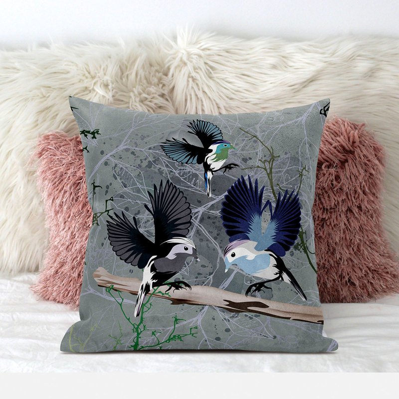 Outdoor Reversible Throw Pillow, 18" x 18", Off White/Green
