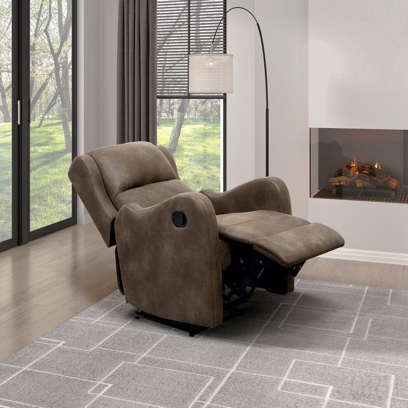 Fauteuil inclinable en microfibre brun rembourré 1pc