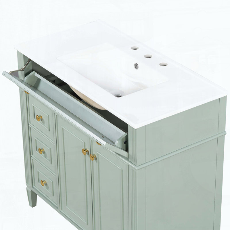 Meuble-lavabo 36 po avec lavabo, Vert