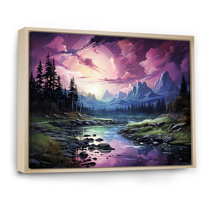 Art mural Northern Light, Cadre flottant brun, H 12 po x l 20 po x P 1 po