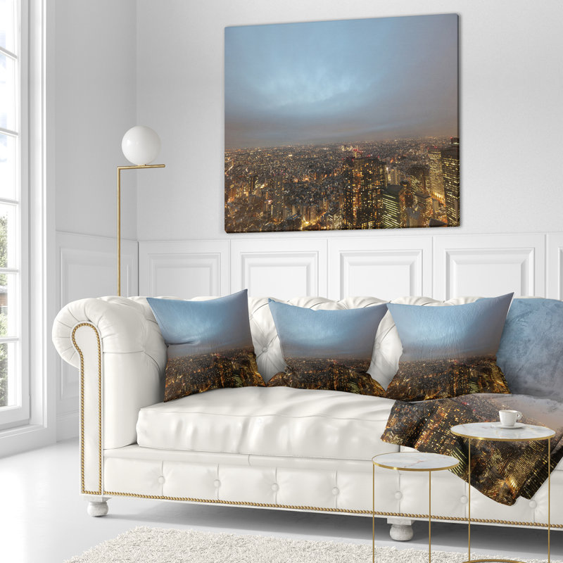 Oreiller cityscape shinjuku district view point, 16 po x 1 po, Coussin décoratif