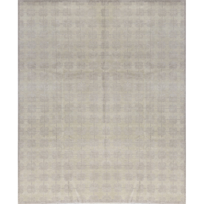 Tapis argent noué à la main de haute qualité