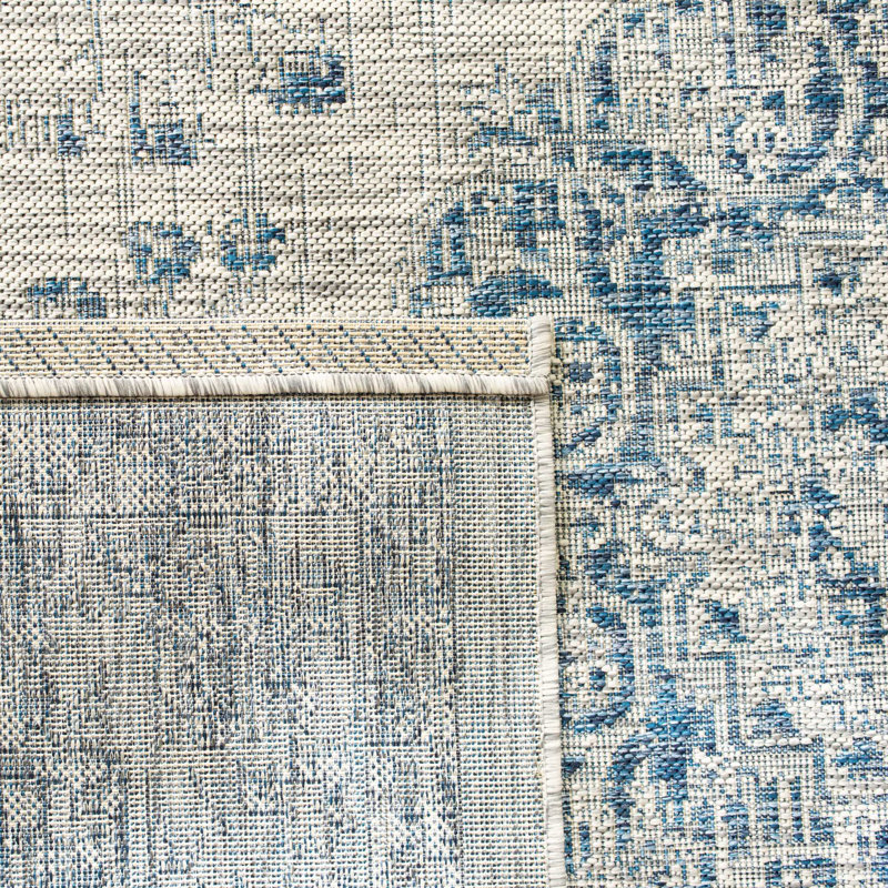 Amedee Performance Oriental Indoor/Outdoor Area Rug, Square 6'7"