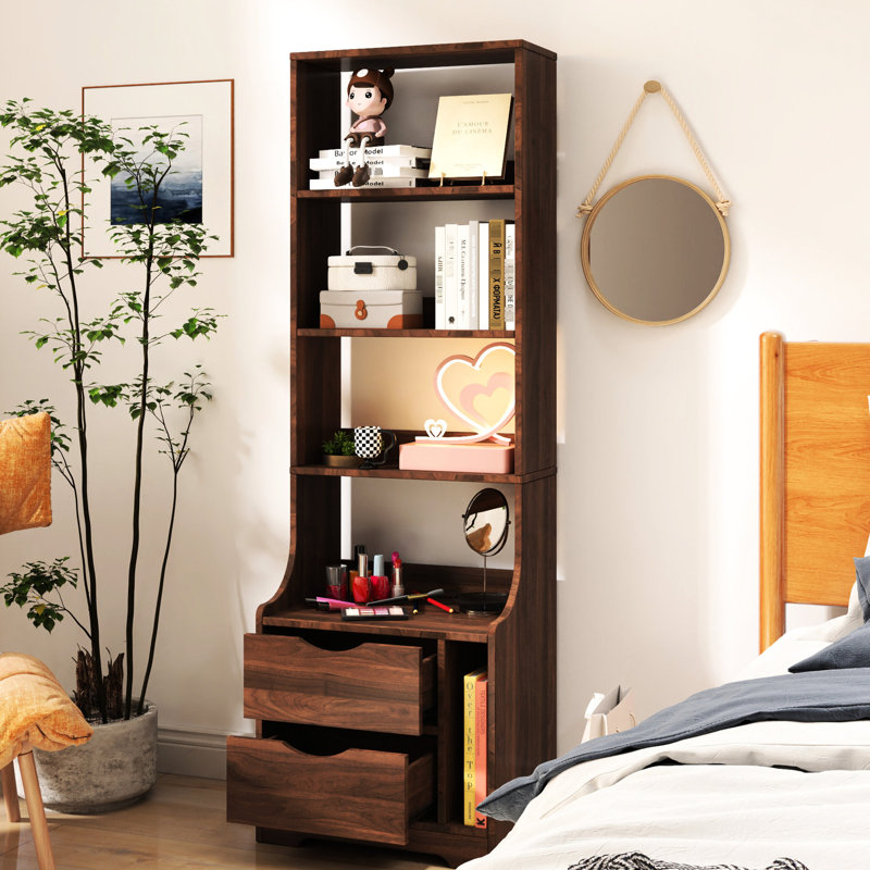Table de chevet pour chambre à coucher avec 2 tiroirs et amplement d'espace pour un décor captivant