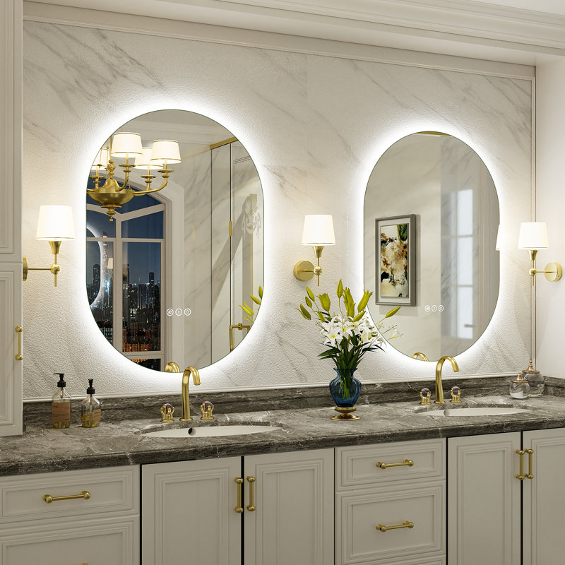 Aevar UL Certified LED Anti-Fog Tempered Glass Bathroom/Vanity Mirror with 3-Year Warranty, 28" x 20"