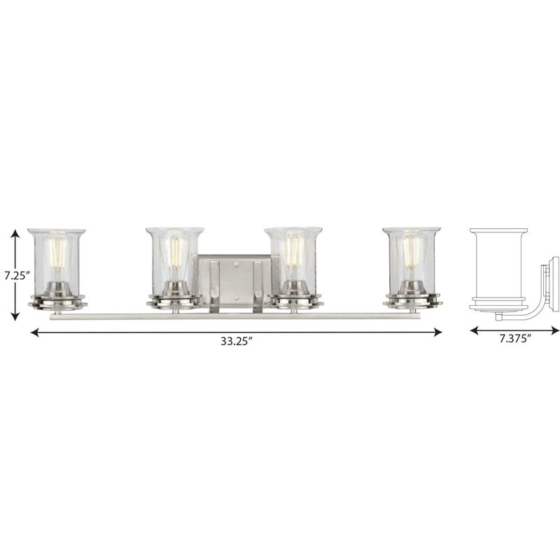 Éclairage pour meuble-lavabo à intensité variable Nedmond, Nickel brossé