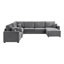 Canapé modulaire moderne gris avec rangement, confort réglable et design élégant