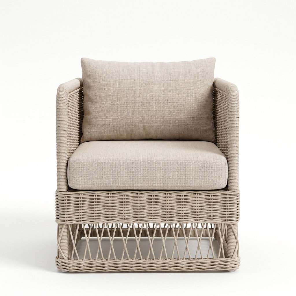 Margot Sunbrella® Patio Lounge Chair, Bliss Linen, White