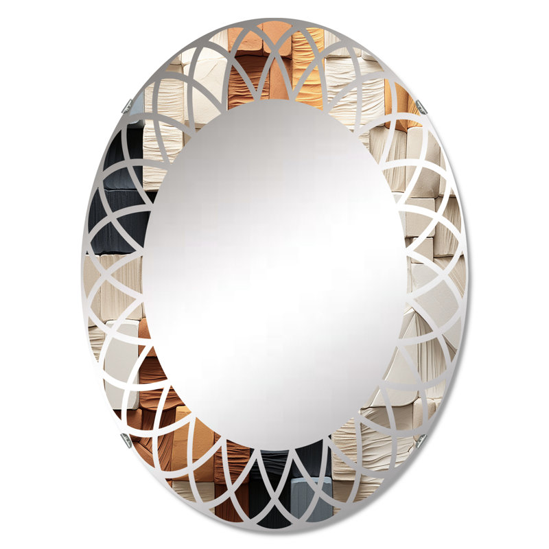 Flamoudi - Miroir mural moderne ovale, 36 po x 24 po