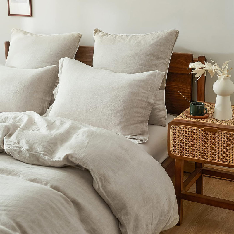  Ensemble de housse de couette en lin et insert, Grand lit