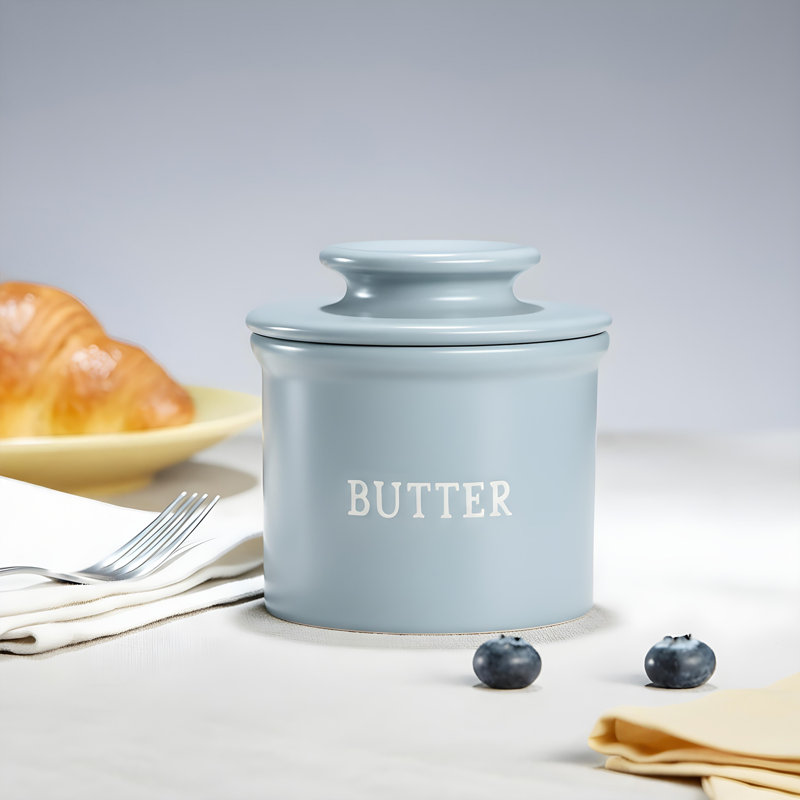 Beurrier en céramique kook French, Bleu Casper