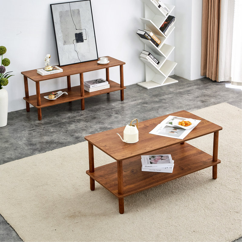 Ensemble de table basse et de télévision, Noyer brun