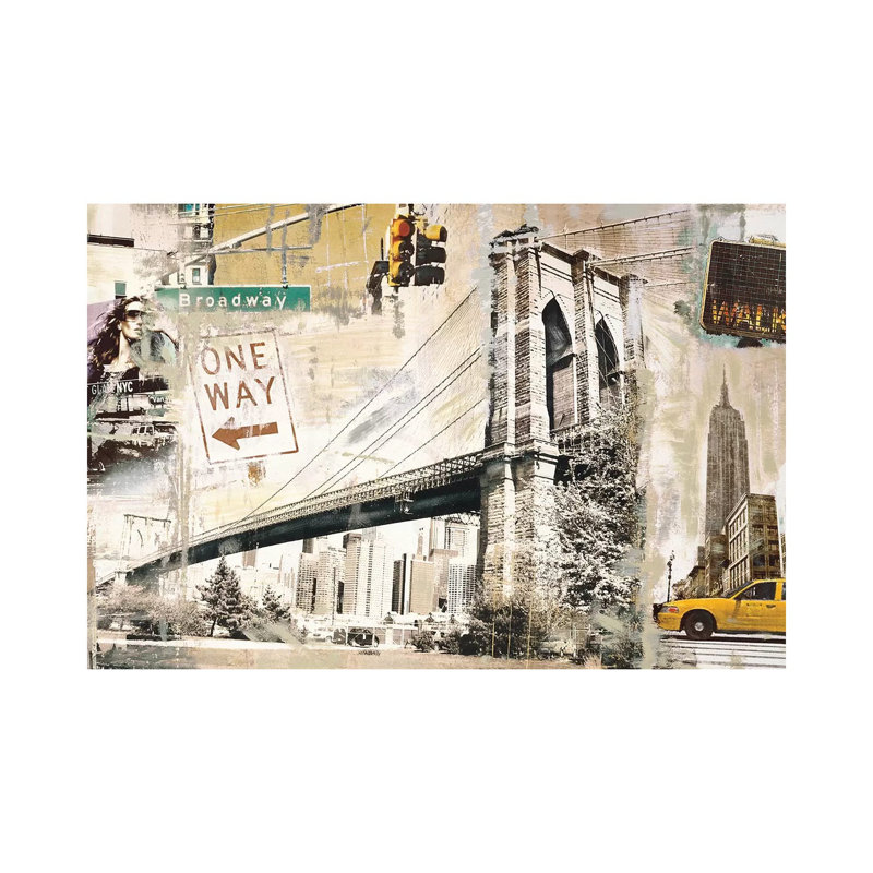 Manhattan 1 Piece Wrapped Canvas Wall Art, 66.04 cm H x 45.72 cm W x 3.175 cm D