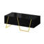 Table basse moderne et ultrabrillante rectangulaire pour le salon avec rangement et base dorée, 4 tiroirs, noir, 47,2 po