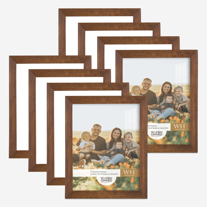 Brown Wood Picture Frame - Set of 8