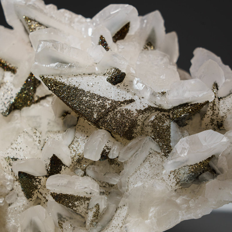 Chalcopyrite Over Calcite from Edong Mining District, Daye, Hubei, China