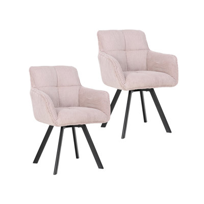 Sansome Swivel Fabric Dining Chair with Steel Legs