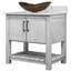 Meuble-lavabo de 36 po avec comptoir en quartz moka et lavabo, quincaillerie-455797450