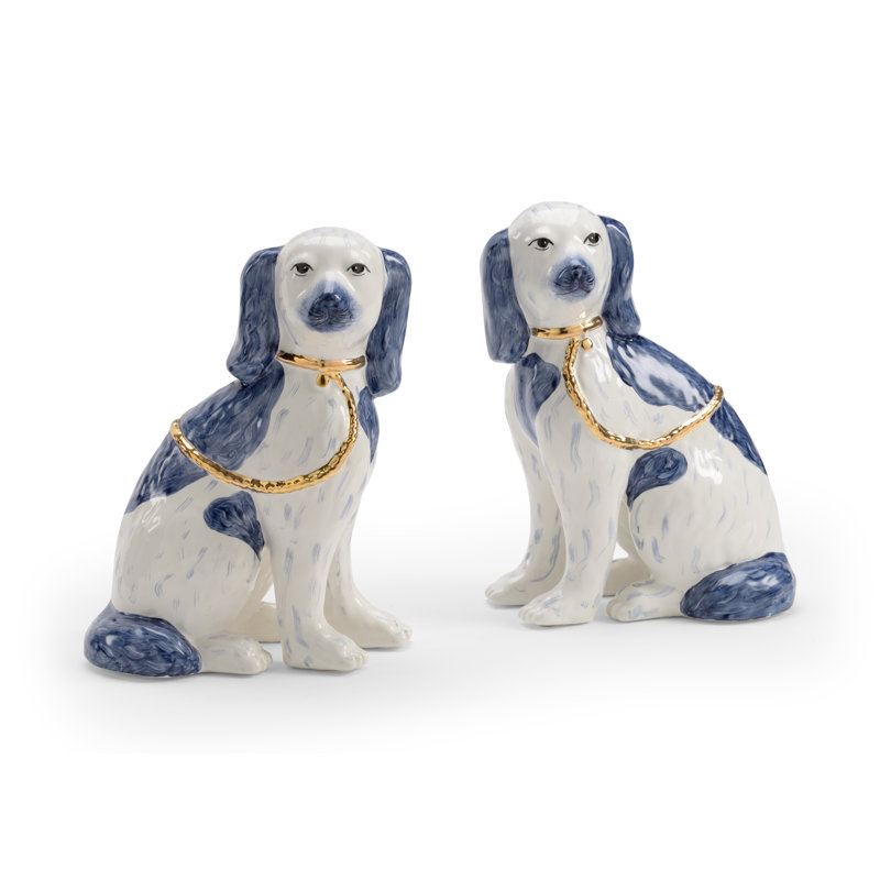 Ensemble de 2 figurines Roxie Twins Charisma, Bleu / glacis blanc / or métallique