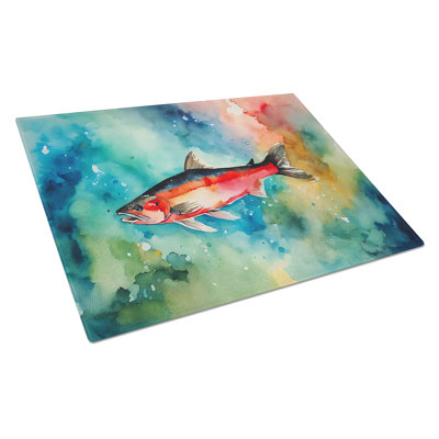Salmon Glass Cutting Board Large