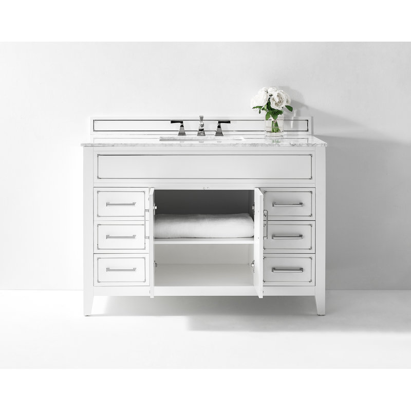 Ensemble de meuble-lavabo simple 48 po Aspen, Blanc, Chrome