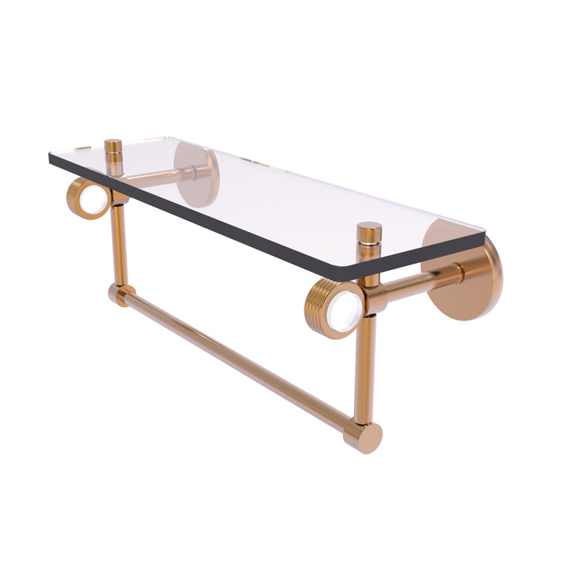 Tablette murale en verre Margolis, Bronze brossé, H 6,2 po x l 22 po x P 5,65 po