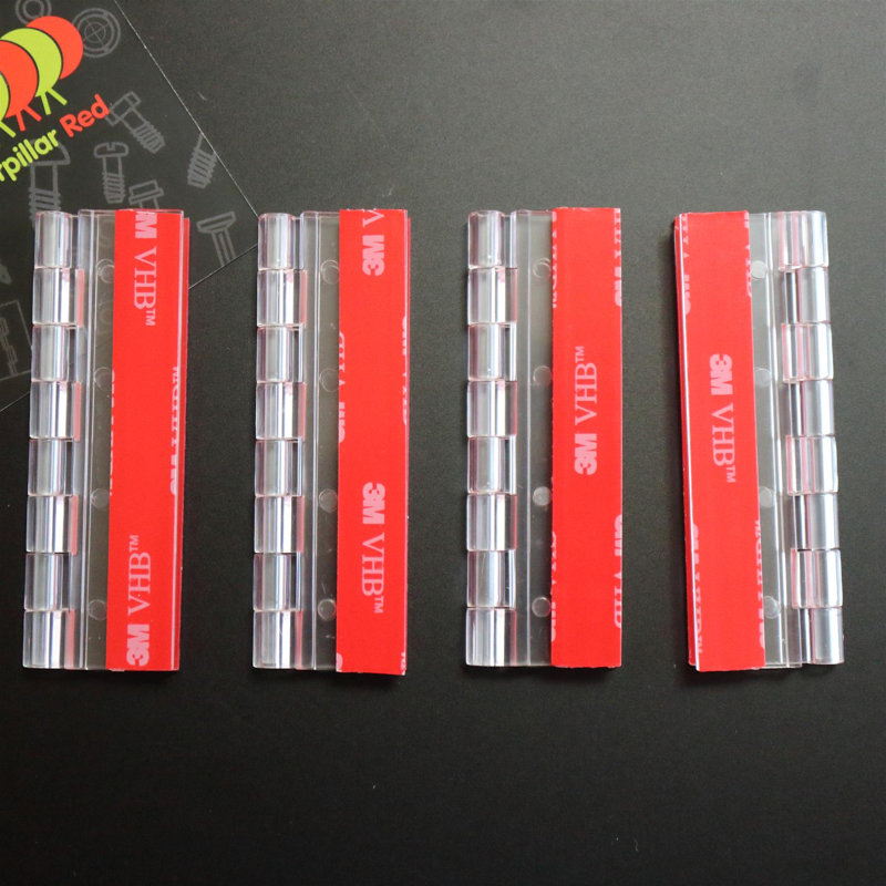 Acrylic Hinges - No Glue Required Transparent Clear Plastic Acrylic 75mm