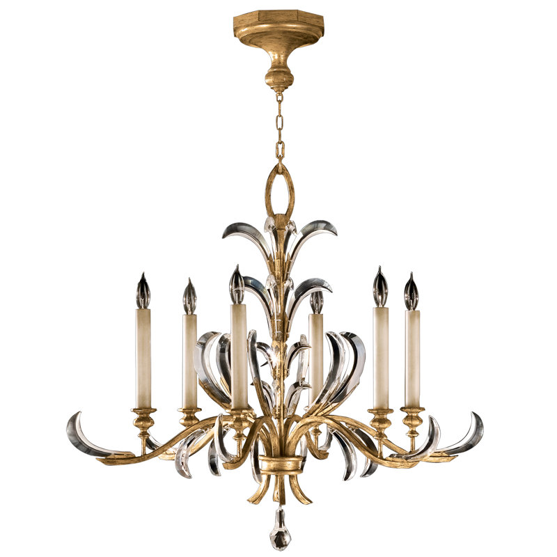 Lustre rond biseauté 37 po, Or