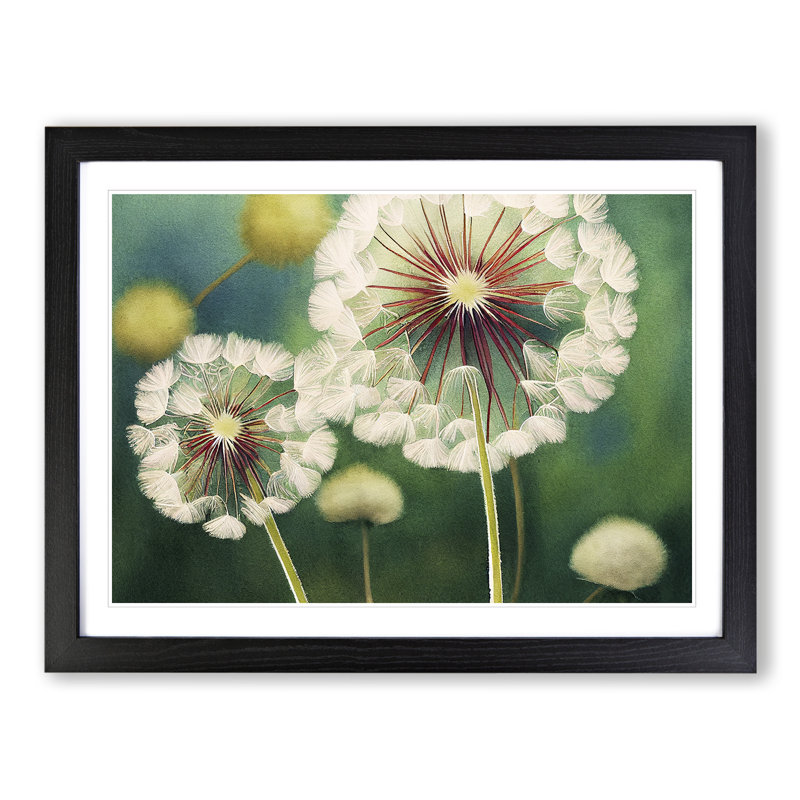 Glowing Dandelion Flowers - Framed Print