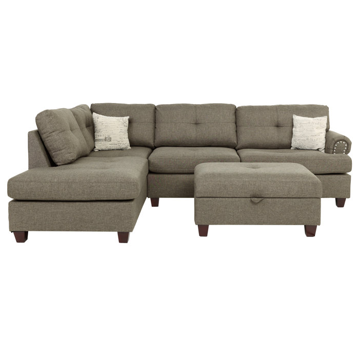 Winston Porter Burkhalter 3 - Piece Upholstered Sectional & Reviews ...