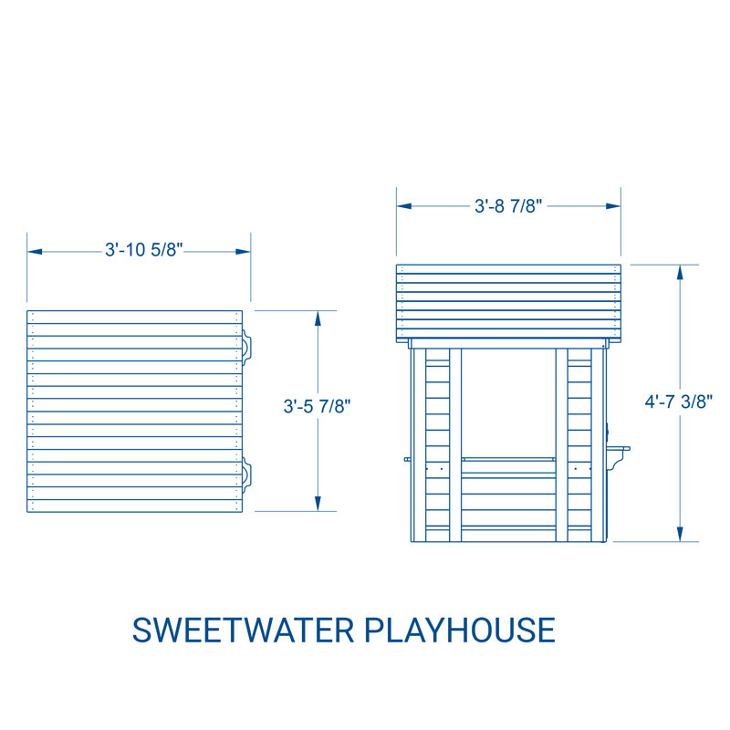 Sweetwater Cedar Wooden Playhouse with Black Roof