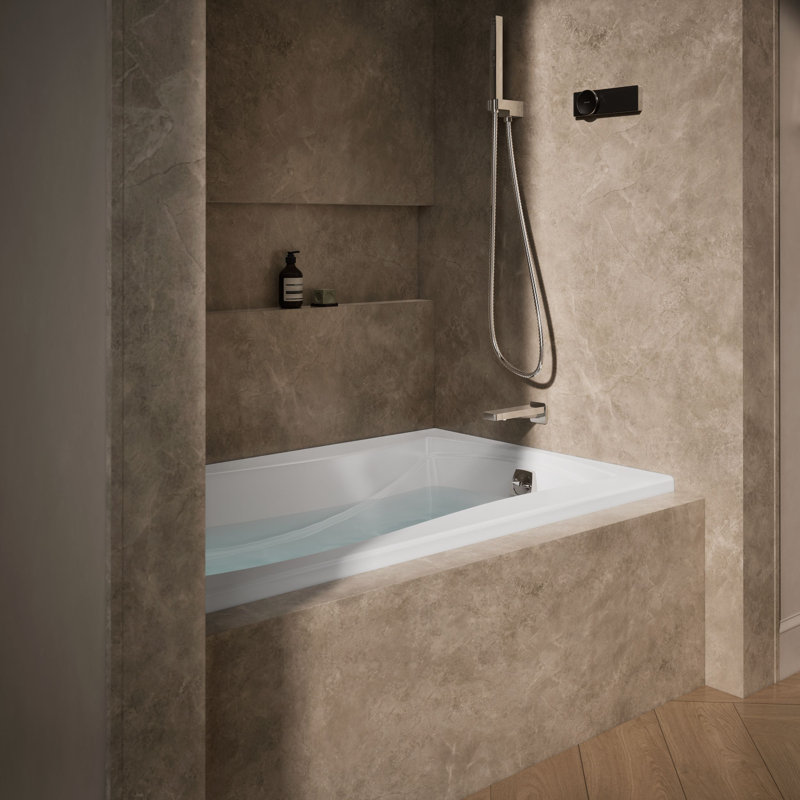 Mariposa 60" x 36" Drop in Soaking Bathtub, Blanc, Droite