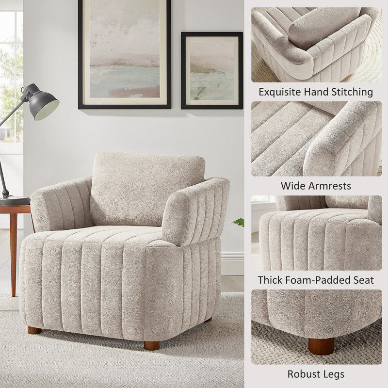 Fauteuil d'appoint rembourré 33,66 po, Chameau