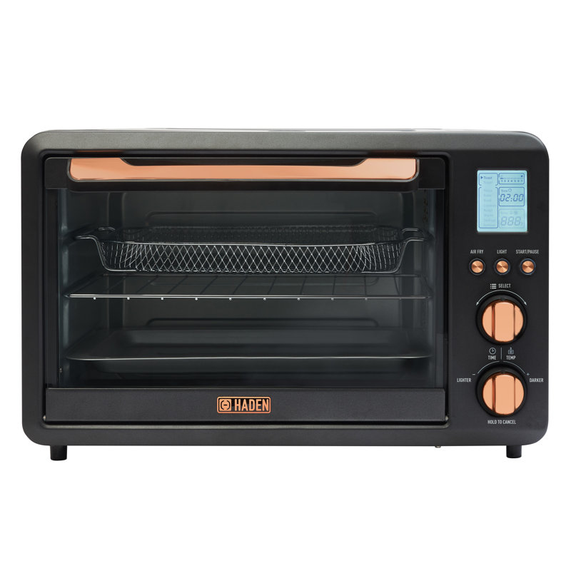 Haden Black Digital 6-Slice Toaster Oven with Air Fryer