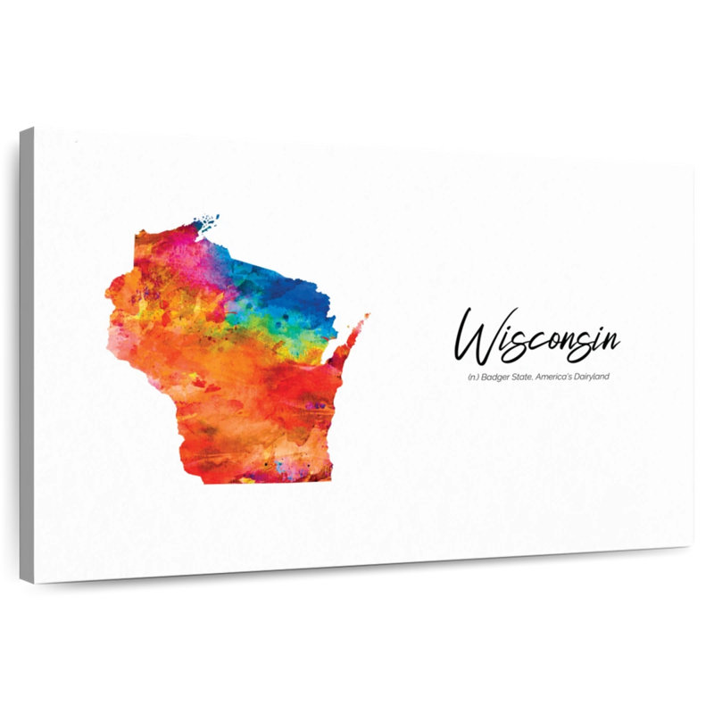 Carte de Aliaz Badger State, Wisconsin, H 26 po x l 39 po