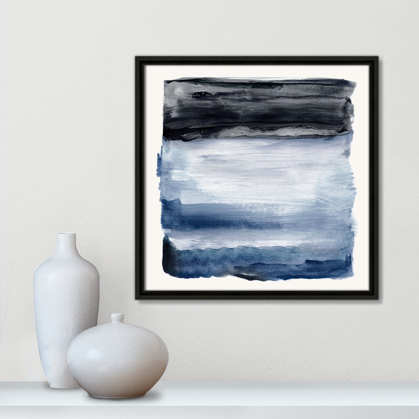 Navy Sky I Print by Nan, Espresso, 17.5" H x 17.5" W