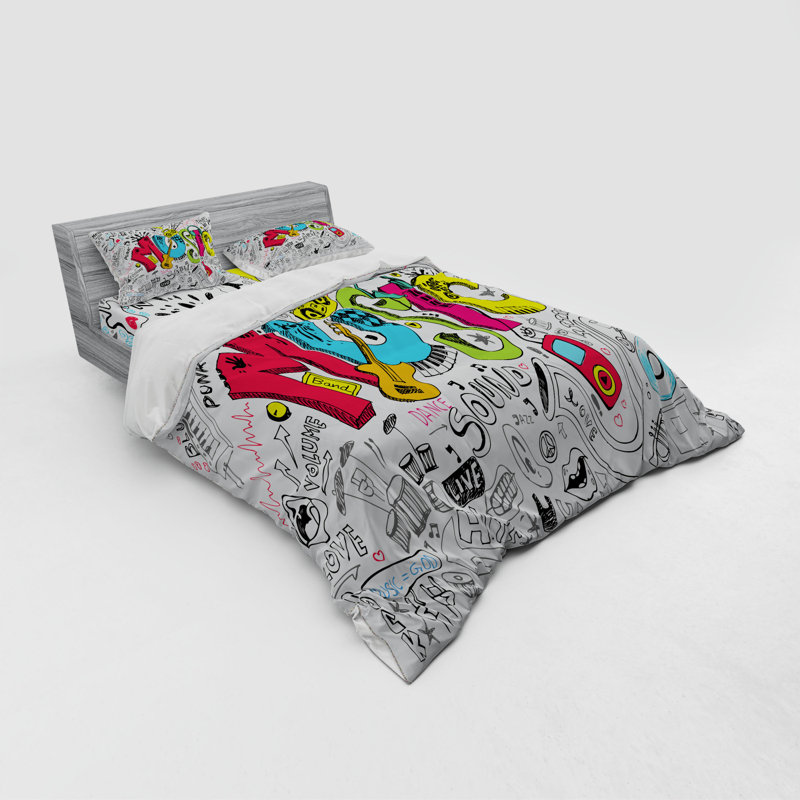 Ensemble de housse de couette music, Housse de couette grand + 3 pièces supplémentair