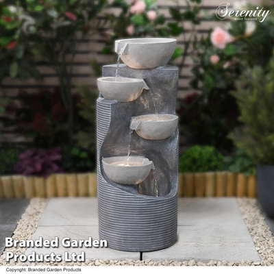 Outdoor Cascade Fountain with Lights