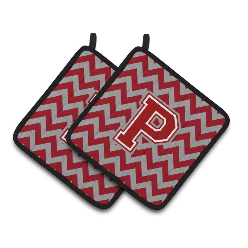 Poignée à chevrons, P, Rouge foncé / blanc