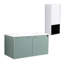 Armoire de salle de bain moderne 36 po avec lavabo en résine et compartiment latéral / blanc, fermeture en douceur, évier en contreplaqué