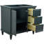 Meuble-lavabo simple 36 po au fini gris foncé - porte de gauche - armoire seulement - poignées noires