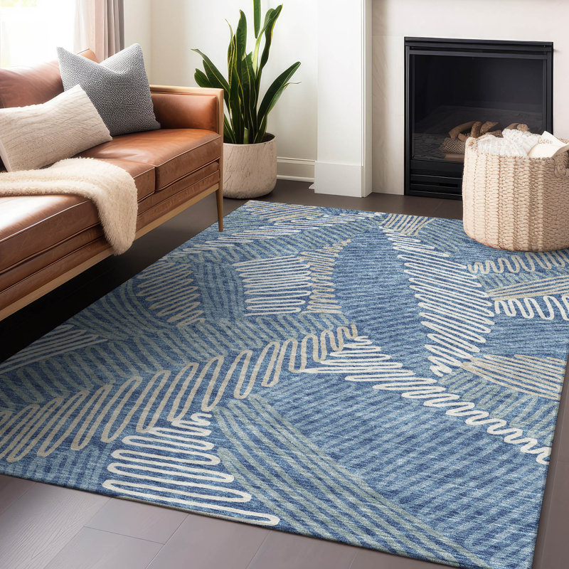 Maliana Washable Floral Indoor / Outdoor Rug, Rectangle 9' x 12'
