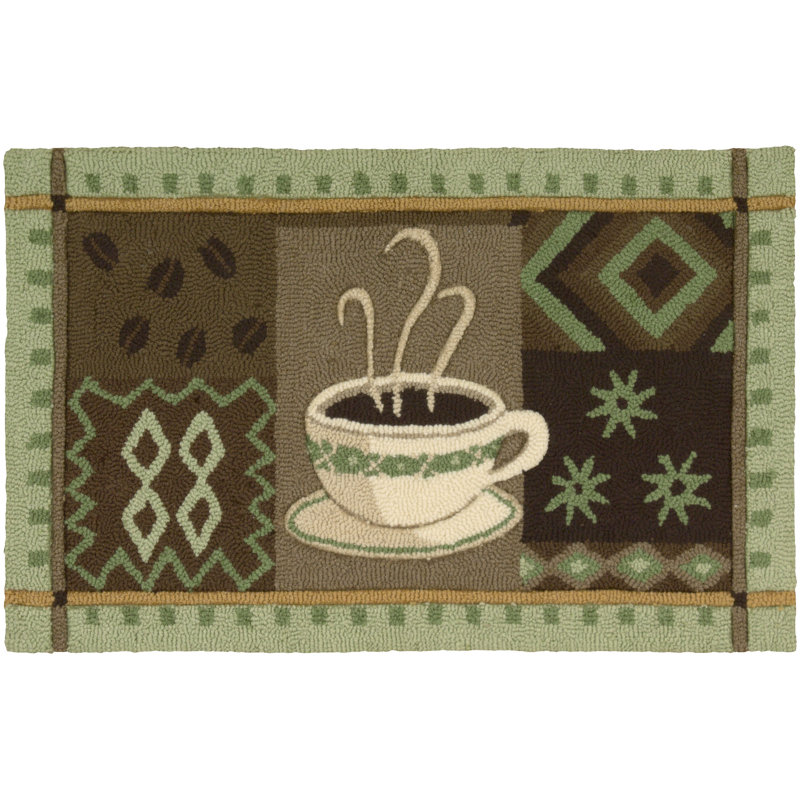 Tapis vert avec imprimé graphique Chipley