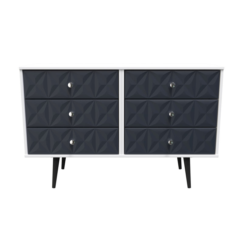 Carnlea 115cm W 6 - Drawer Chest of Drawers, Blue