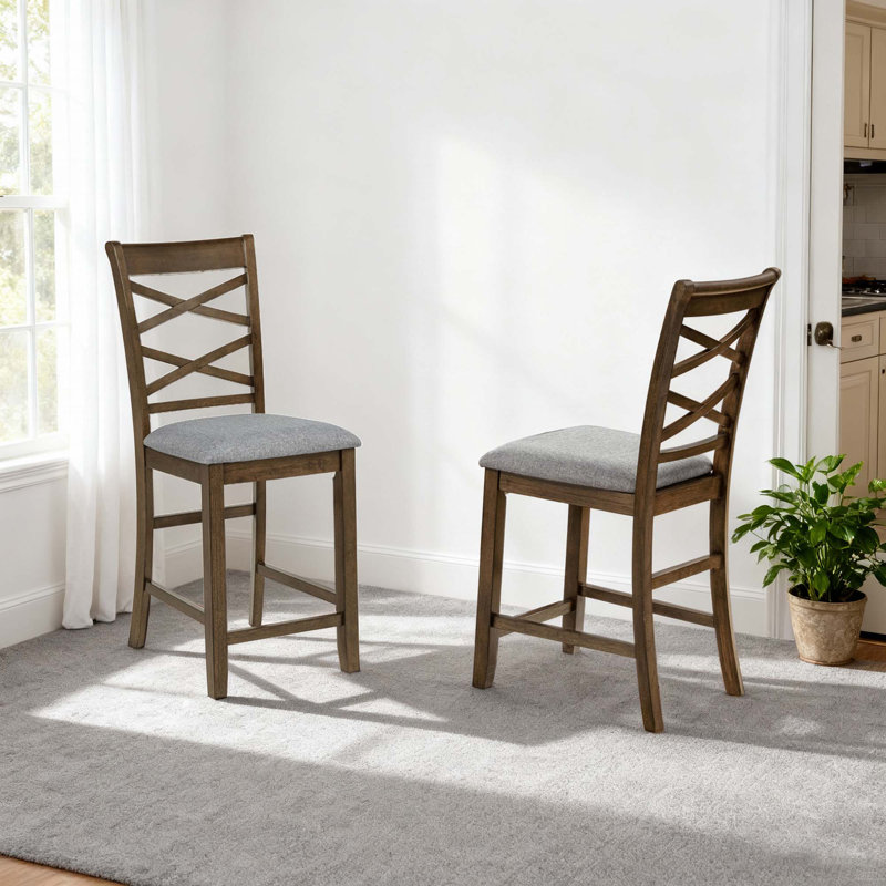 Chaises de salle à manger seulement, ensemble de 4 chaises à hauteur de comptoir en bois