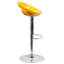 Contemporary Plastic Adjustable Height Barstool with Rounded Cutout Back and Chrome Base-969223478