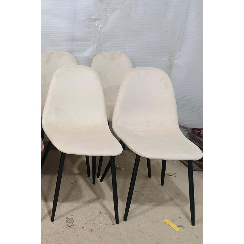 Ensemble de 4 chaises de salle à manger en velours, Rose