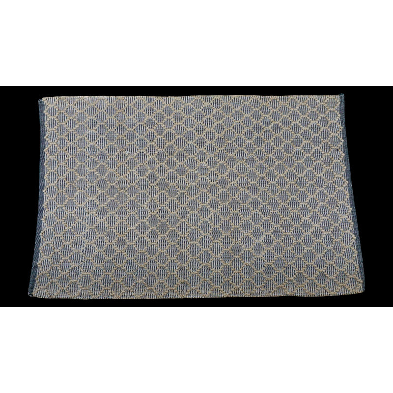 Recycled PET Rug Navy Honeycomb