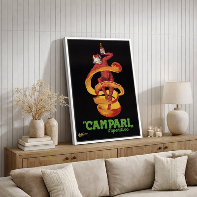 Affiche rétro Campari L’aperitivo, affiche d'art de la cuisine, images de la salle à manger du bar, impression sur toile encadrée.