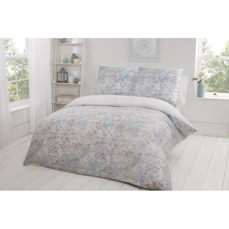 Echo Paisley Duvet Cover Set with Pillowcases, 155 x 220 cm - 2 Pillowcases (80 x 80 cm), Paisley Teal